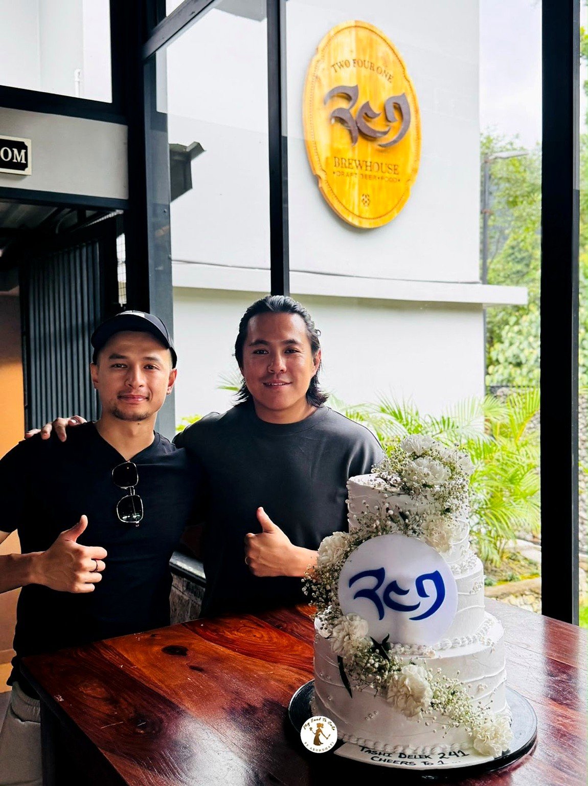 Leon Lhendup Wangdi with 241 Brewhouse partner Tshegyal Tashi